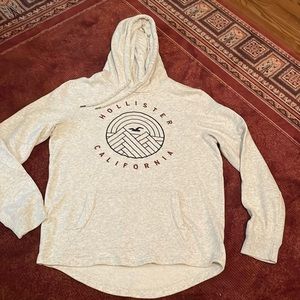 Men’s Hollister Embroidered Gray Hoodie